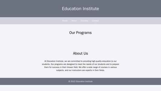 Education Institute: A warm color palette with a centered logo, a main navigation menu, a sliding banner showcasing cour Web Template 4003