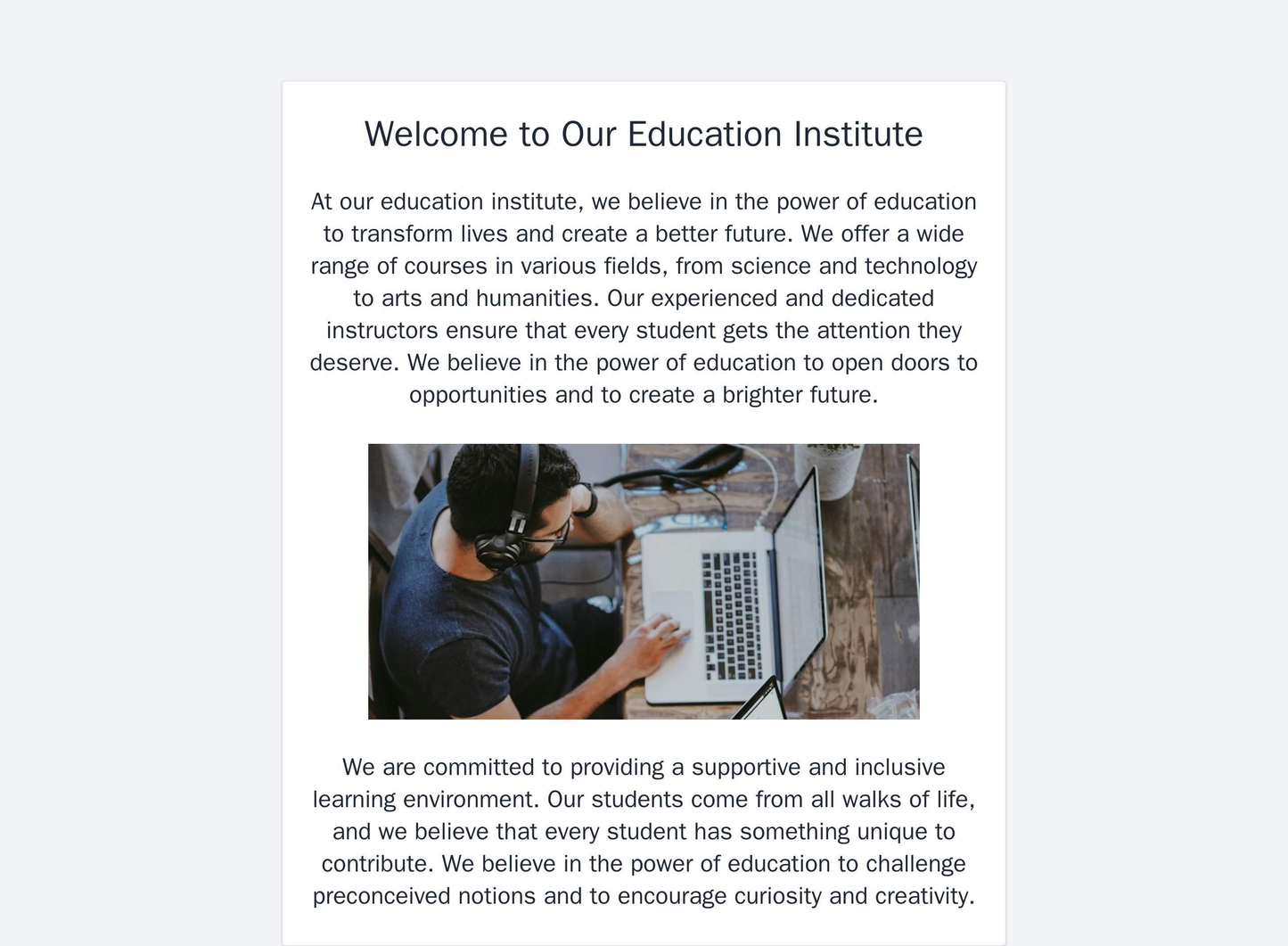 Education Institute: A warm and inviting design with a bright and cheerful color palette, a large banner image of studen Web Template 4354