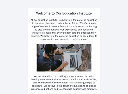 Education Institute: A warm and inviting design with a bright and cheerful color palette, a large banner image of studen Web Template 4354