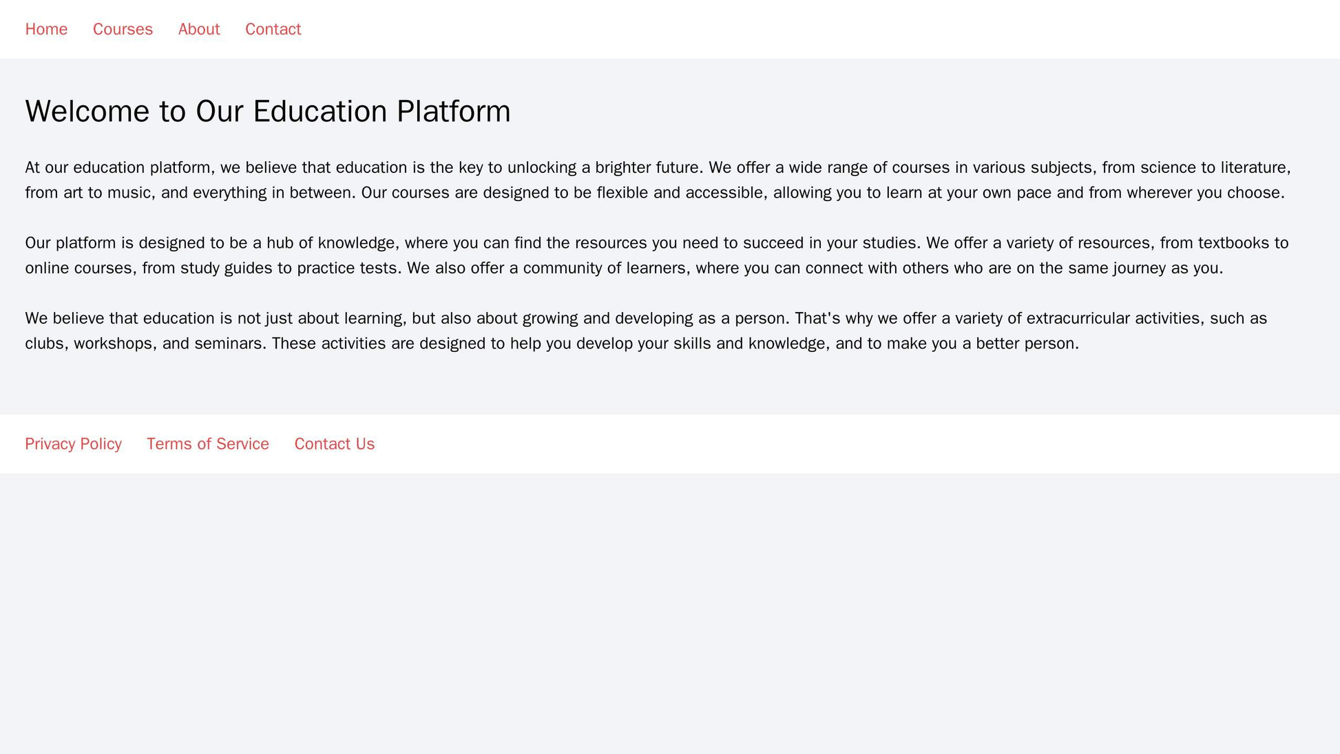 Education Platform: A card-style layout with a central search bar and featured courses appearing as cards below. The mai Web Template 3292