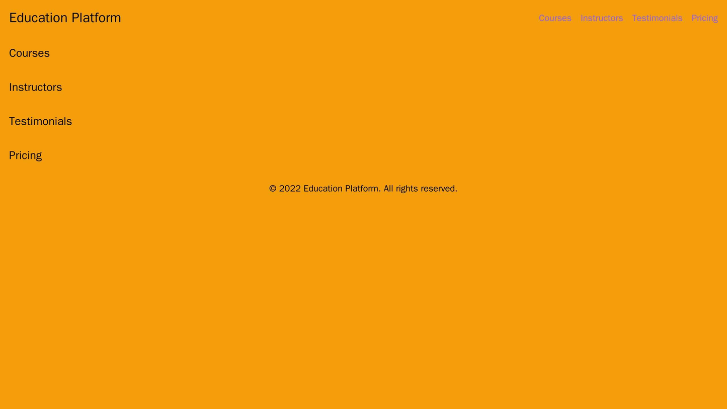 Education Platform: A bright and playful design with a colored background, a logo at the top left, and a horizontal navi Web Template 4528