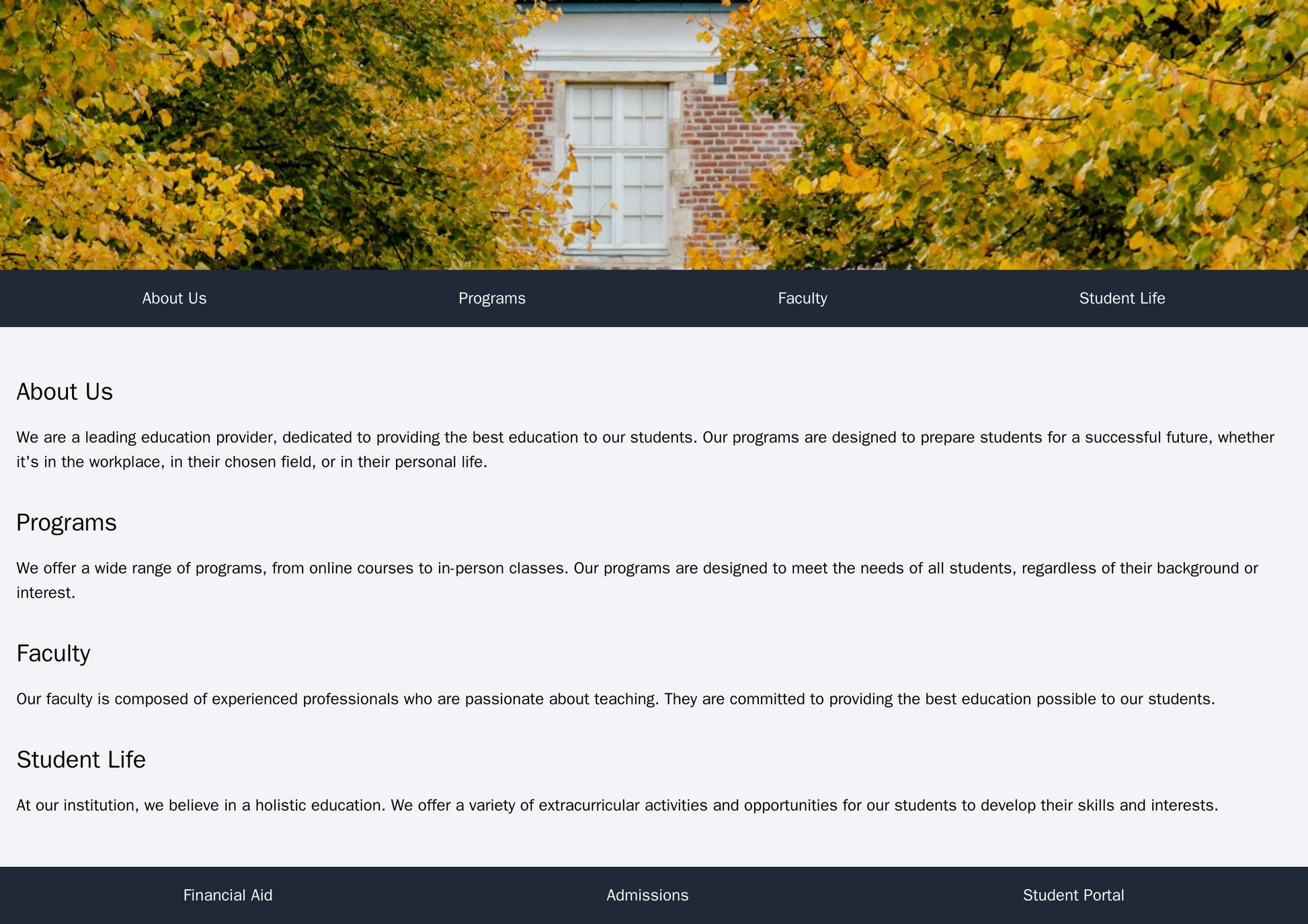 Education Provider: A website design that is informative and engaging. The header features a large image of a campus, wi Web Template 3534