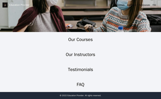 Education Provider: A bright and welcoming design with a background image featuring students or a classroom, a centered  Web Template 3573