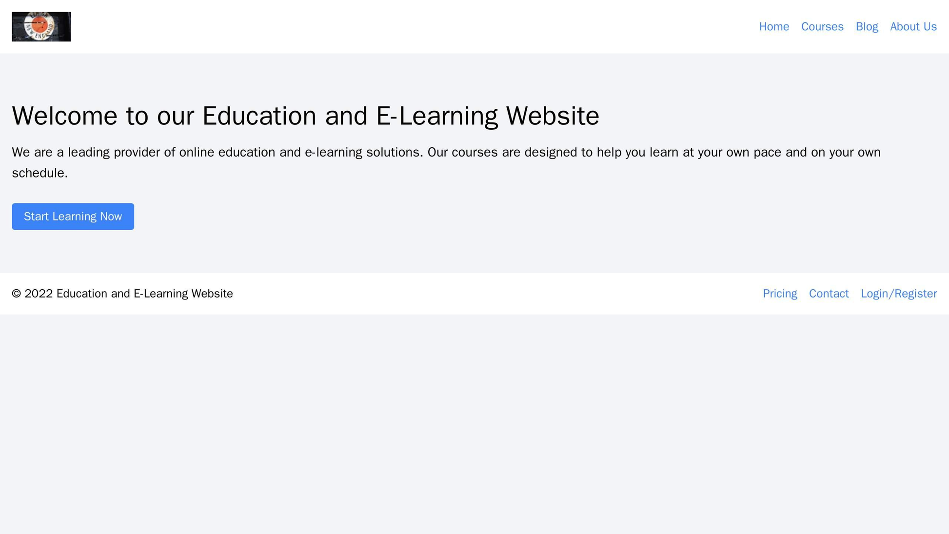 Education and E-Learning Website: A well-organized design with a large logo in the top left corner. The navigation bar d Web Template 3798