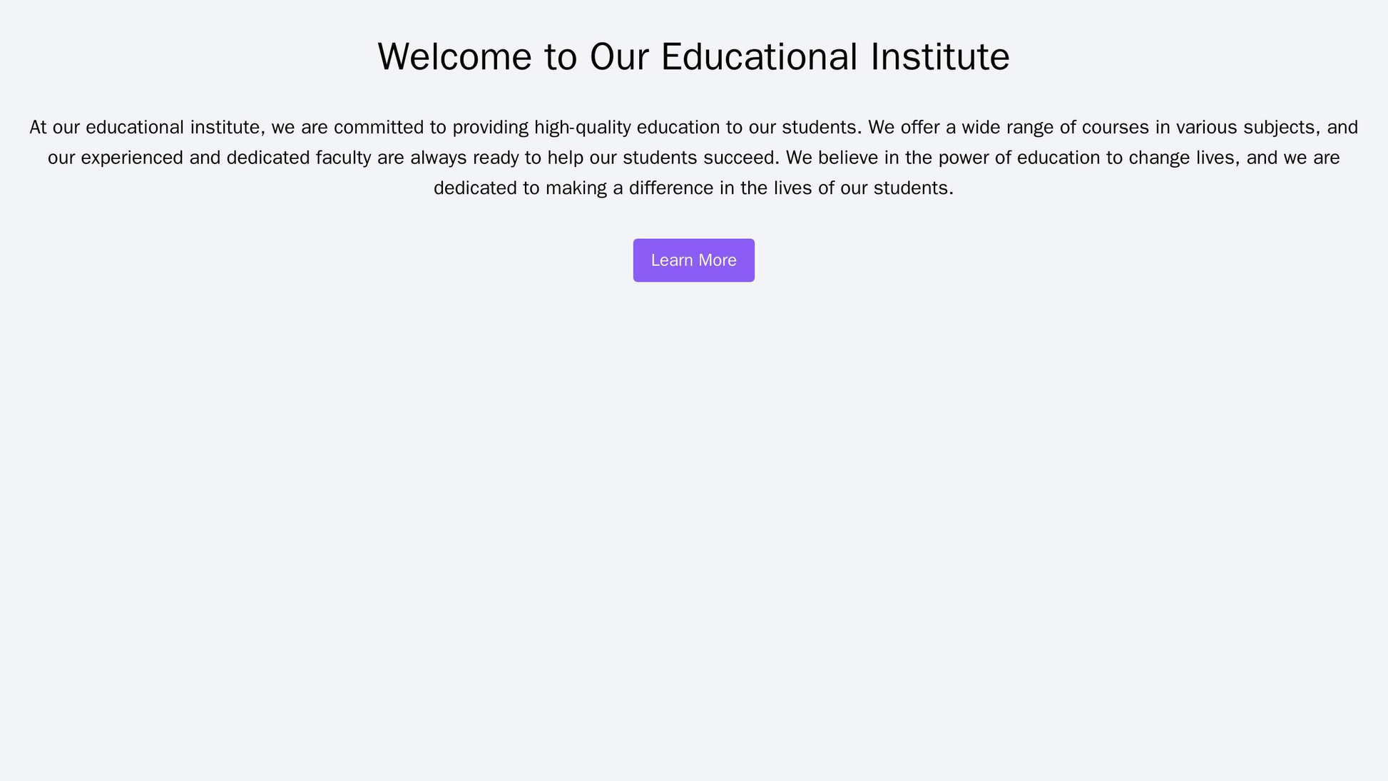 Educational Institute: A multi-column layout with a centered logo, a warm color palette, and plenty of white space. Easy Web Template 3972