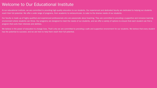 Educational Institute: A sophisticated design with a header image of students in a classroom setting, a horizontal menu  Web Template 4571