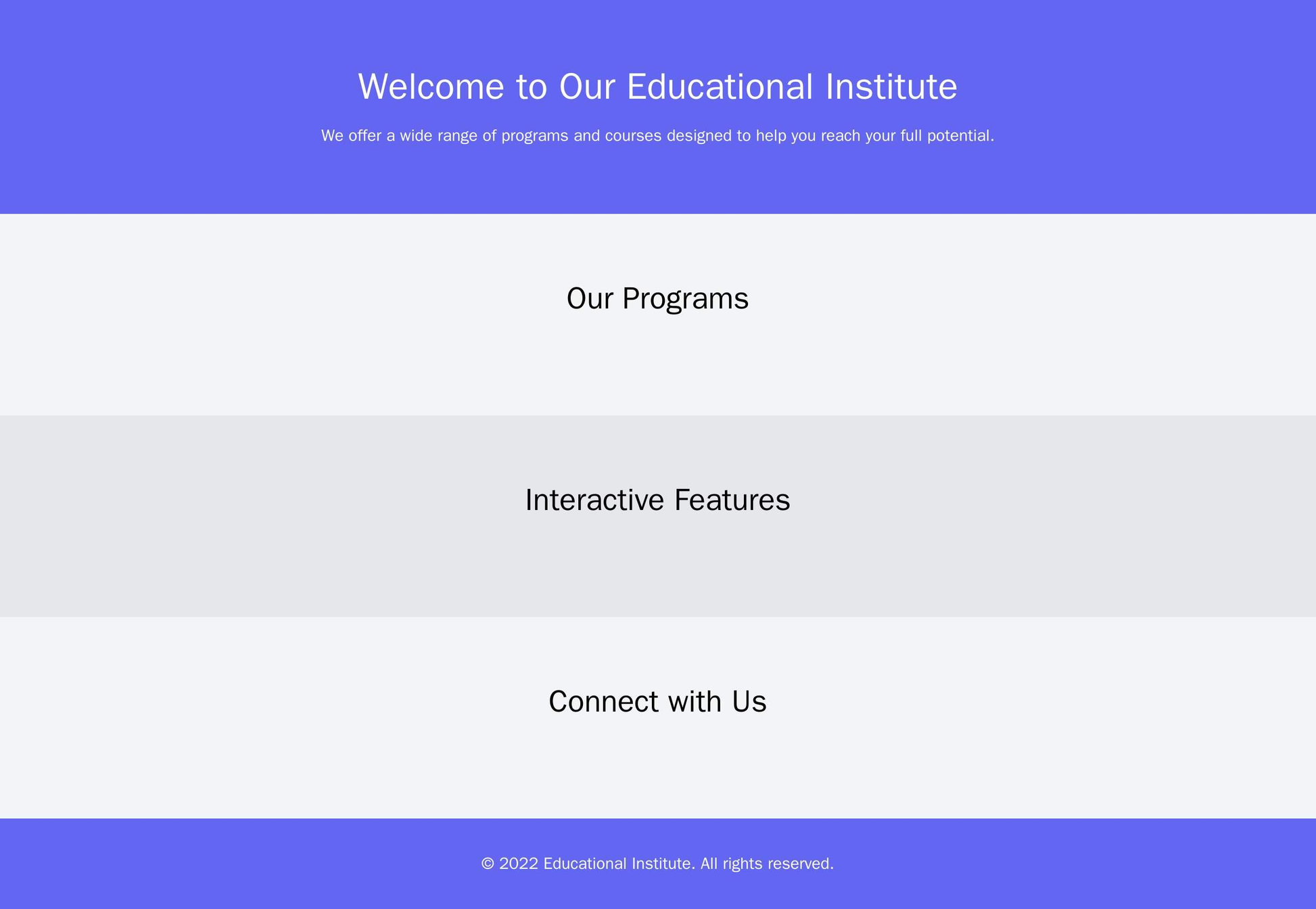 Educational Institute Site: A modern and engaging layout where users can easily explore the different programs and cours Web Template 4710