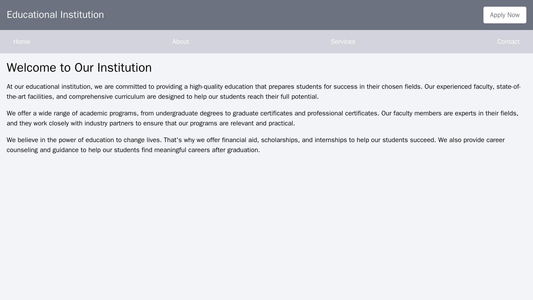 Educational Institution: A clean, hierarchical design with a prominent top banner featuring the institution’s logo, miss Web Template 2322