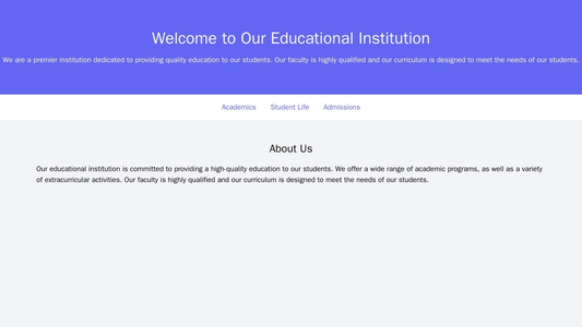 Educational Institution: A design with a colorful banner featuring students and faculty, a horizontal navigation menu wi Web Template 2331