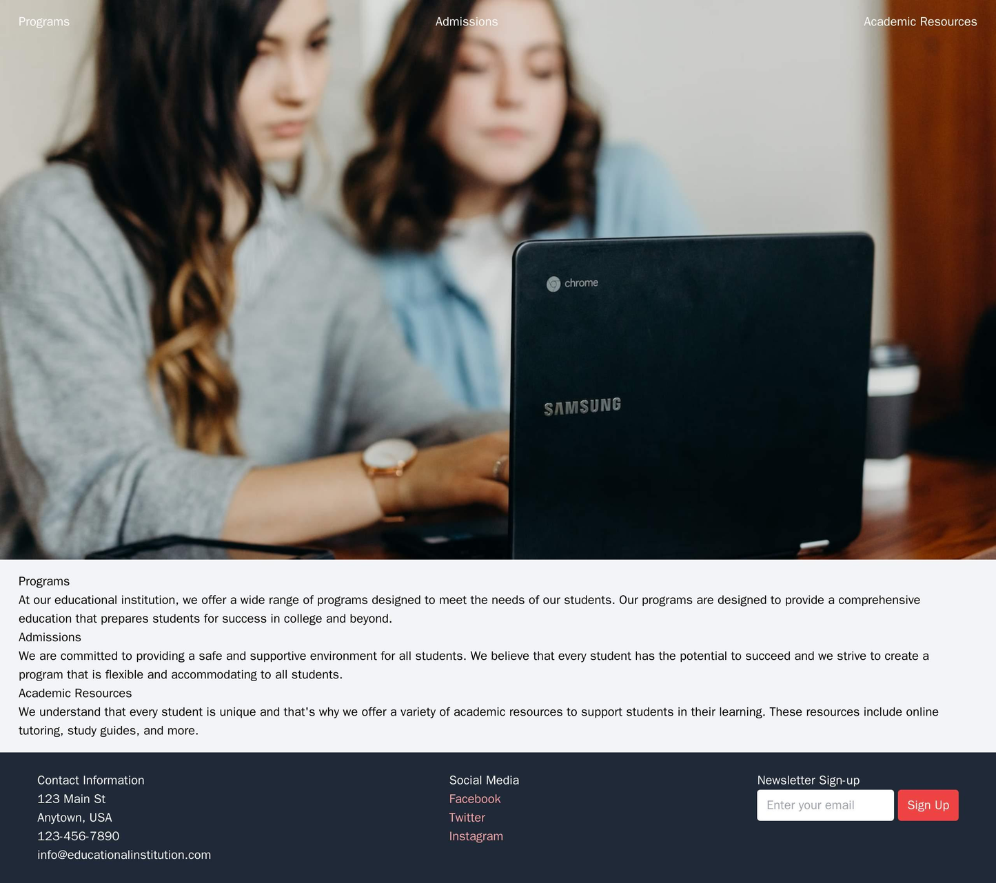 Educational Institution: A student-focused design with a header image of happy students in a classroom or library, a mai Web Template 3651