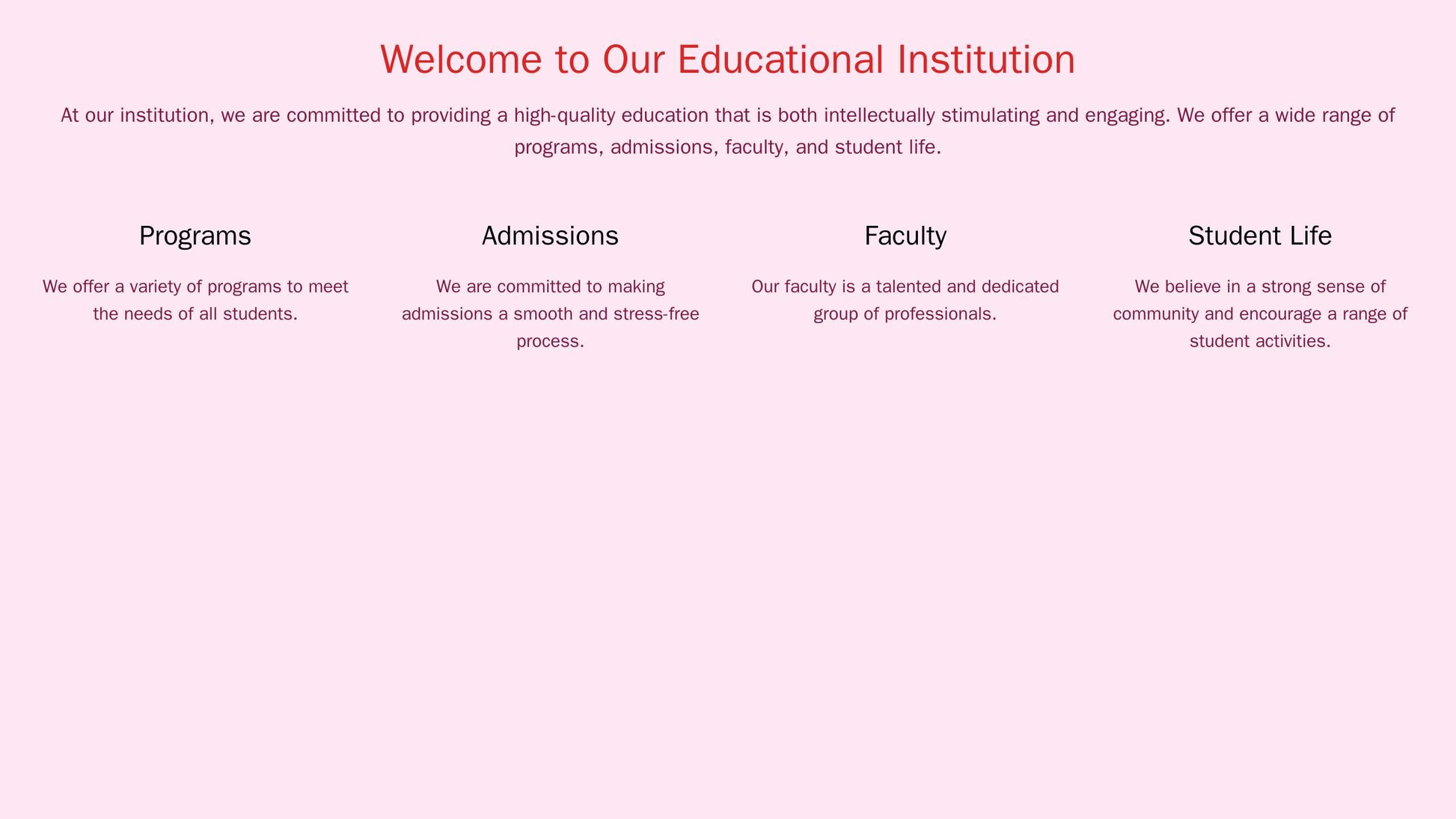 Educational Institution: A modern and engaging design with a large banner image, a left sidebar for quick links, and a c Web Template 3925