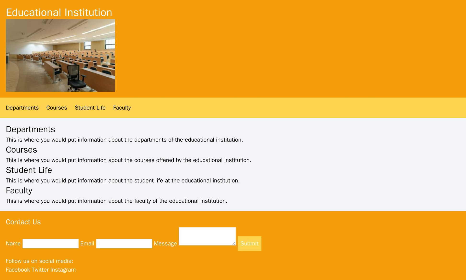 Educational Institution: A multi-page design with sections for departments, courses, student life, and faculty. The head Web Template 4247