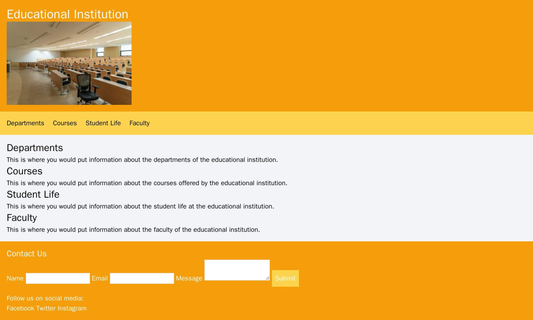 Educational Institution: A multi-page design with sections for departments, courses, student life, and faculty. The head Web Template 4247