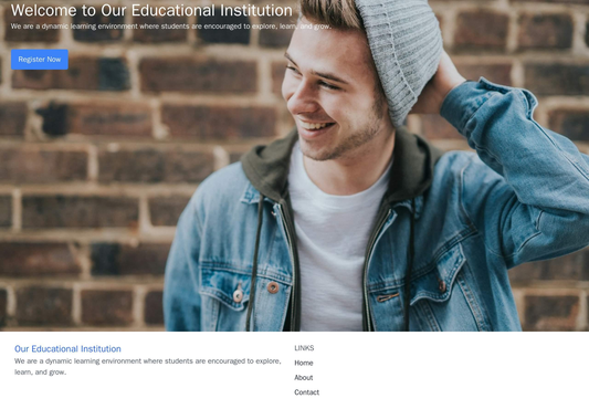 Educational Institution: A modern design with a large hero image of students in a dynamic learning environment, a promin Web Template 4854