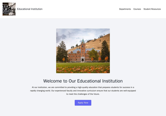 Educational Institution: A multi-page website with a top navigation menu displaying different academic departments, cour Web Template 4869