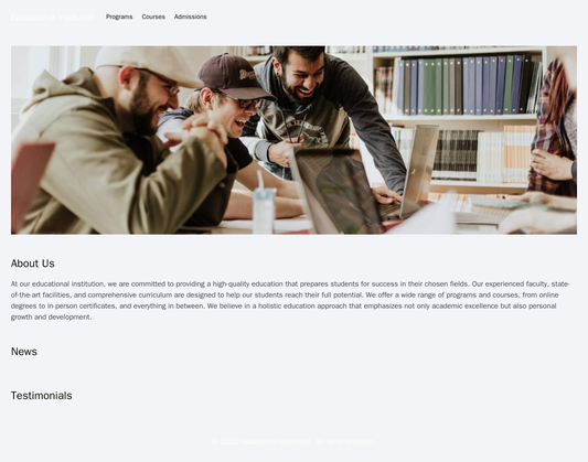 Educational Institution Site: A left-aligned menu with options for programs, courses, and admissions, a central image ba Web Template 4611