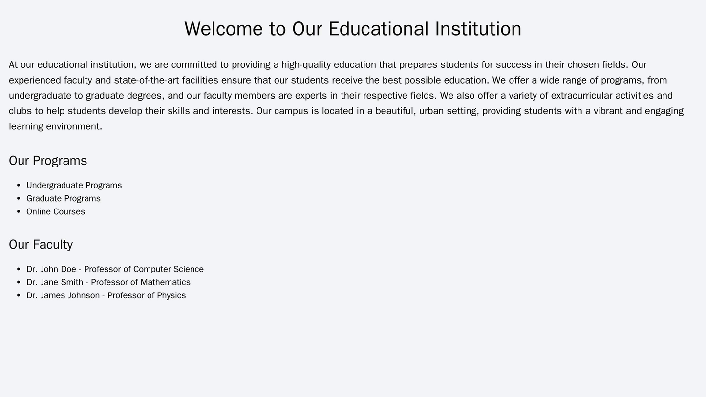 Educational Institution Website: A modern design with a full-width hero image, a main navigation menu, and a left sideba Web Template 3848