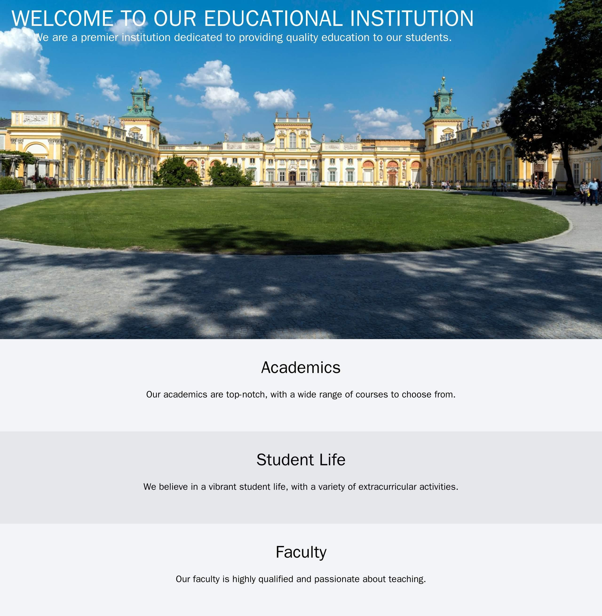 Educational Institution Website: A multi-column layout with sections for academics, student life, and faculty, a header  Web Template 4562