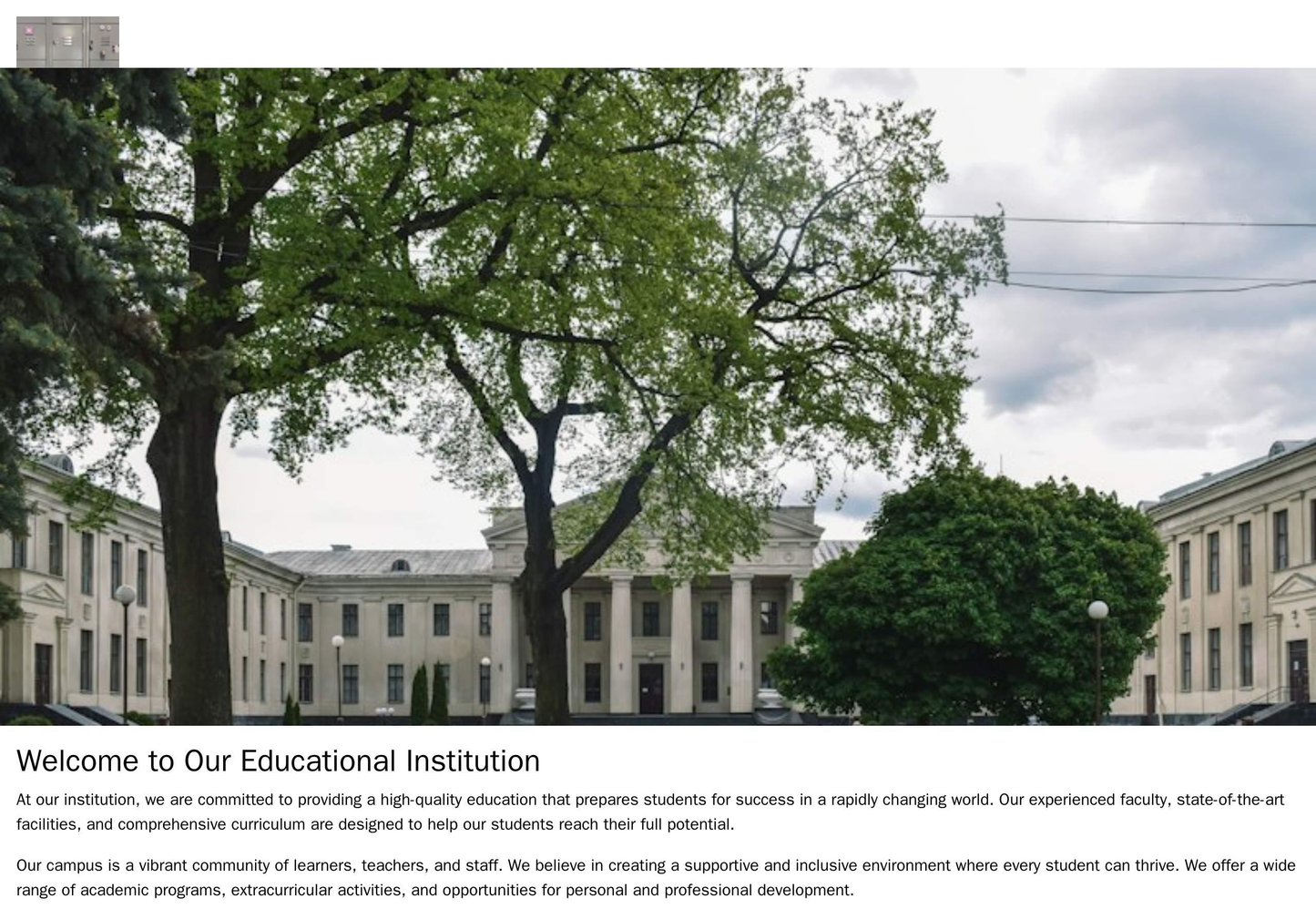 Educational Institution Website: A welcoming and informative layout, with a large header image showcasing the institutio Web Template 4815