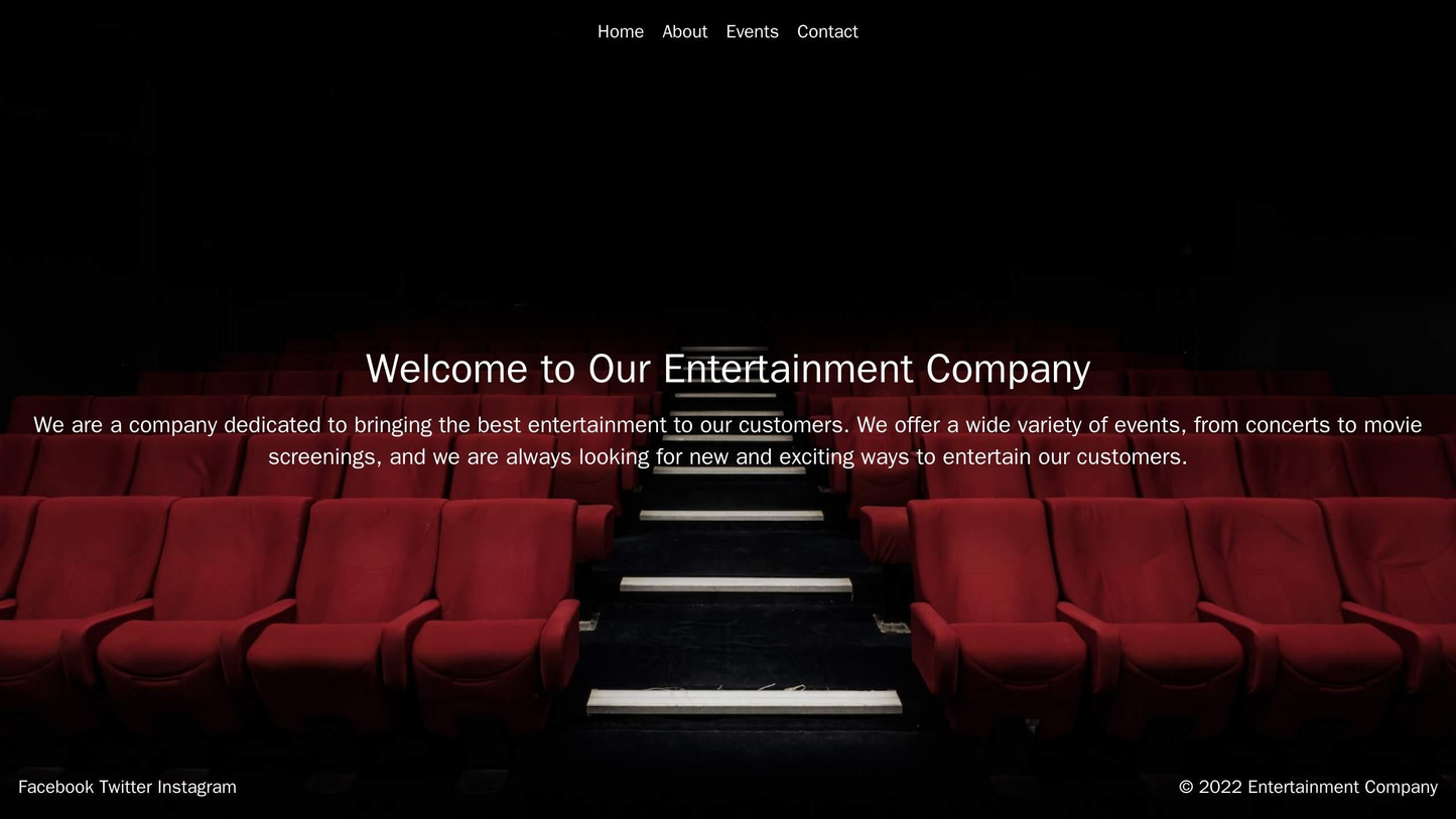 Entertainment Company: A playful and engaging design with a background image of a movie theater or a concert stage, a ce Web Template 3867