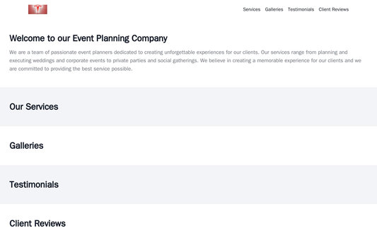 Event Planning Company: A vibrant and detailed design with a centered logo, a top navigation bar, and an appealing hero  Web Template 2269