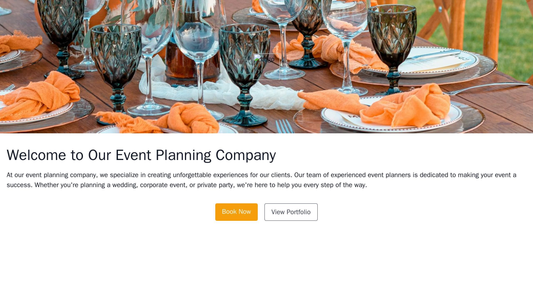 Event Planning Company: A website with an elegant and classy design featuring a full-width header image of a memorable e Web Template 2370