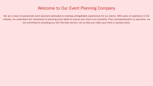 Event Planning Company: A vibrant, energetic layout for an event planning company, featuring a full-screen header image  Web Template 4732