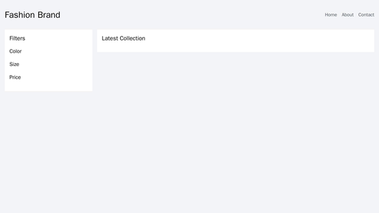 Fashion Brand: A grid layout showcasing the latest collection with filters for color, size, and price in the left sideba Web Template 2278
