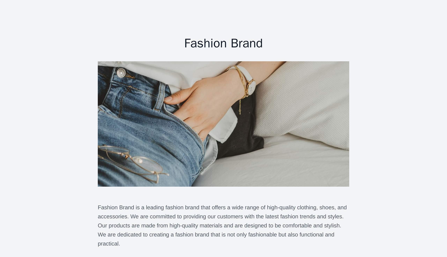 Fashion Brand: A one-page design with a full-width image of the latest fashion line, a hidden navigation menu that appea Web Template 3493