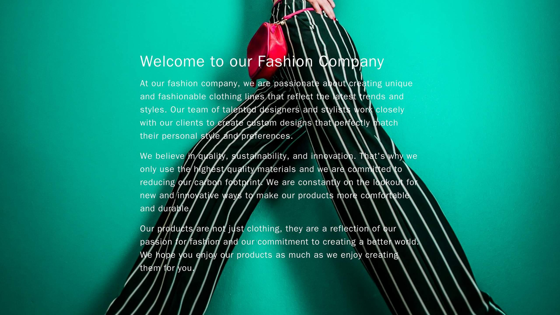 Fashion Company: A one-page design with a full-width image carousel featuring the latest clothing lines, a left sidebar  Web Template 4905