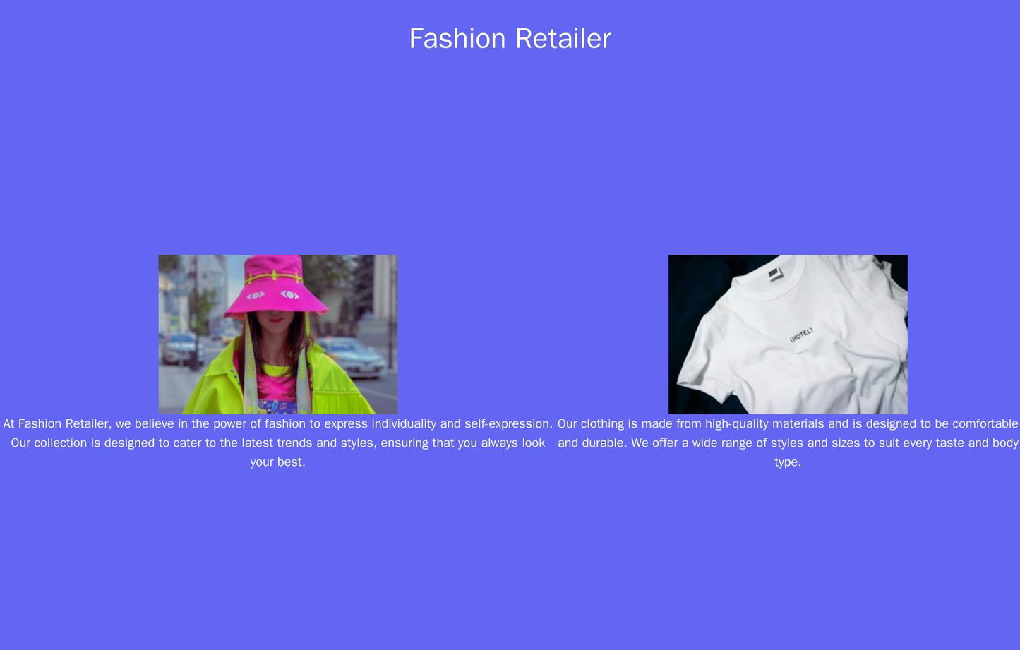 Fashion Retailer: A multi-column layout featuring product images in one column and product information in another. The h Web Template 3208