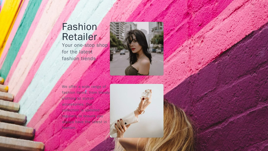 Fashion Retailer: A glamorous, eye-catching layout with a bold color palette, large, visually appealing images of clothi Web Template 3639