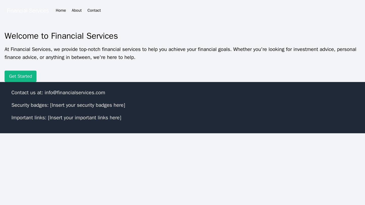 Financial Services: A clean, left-aligned design with a prominent call to action button, clear navigation, a minimal col Web Template 2135