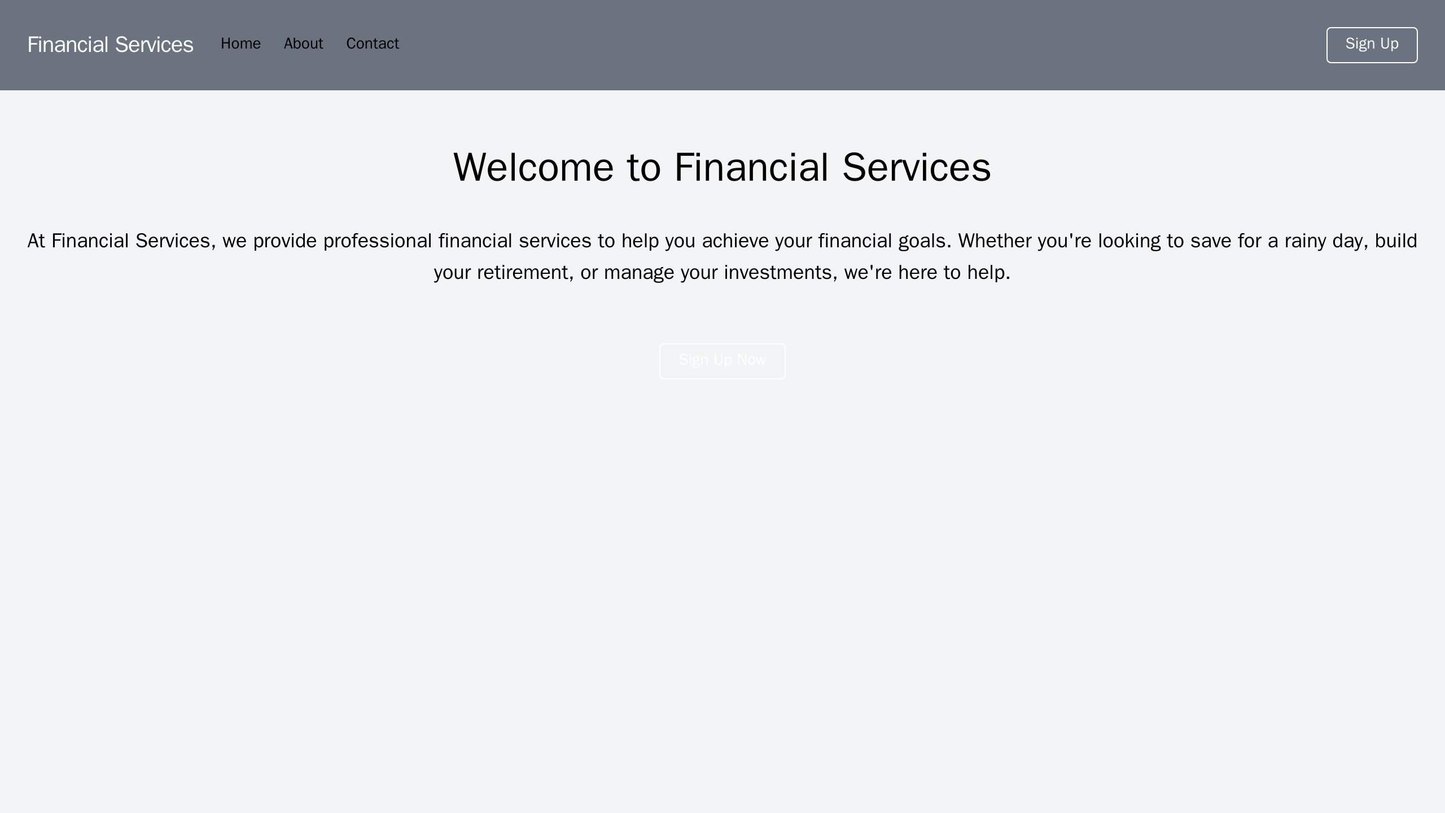 Financial Services: A professional website with a subtle background, a traditional top navigation menu, a centered logo, Web Template 2358