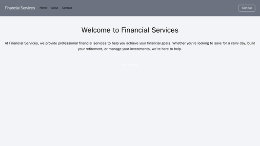 Financial Services: A professional website with a subtle background, a traditional top navigation menu, a centered logo, Web Template 2358