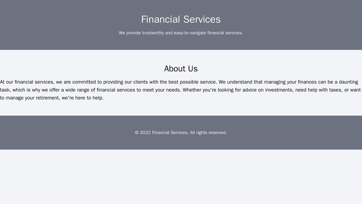 Financial Services: A trustworthy, easy-to-navigate design with a clean color palette, clear calls-to-action, easy-to-re Web Template 4147