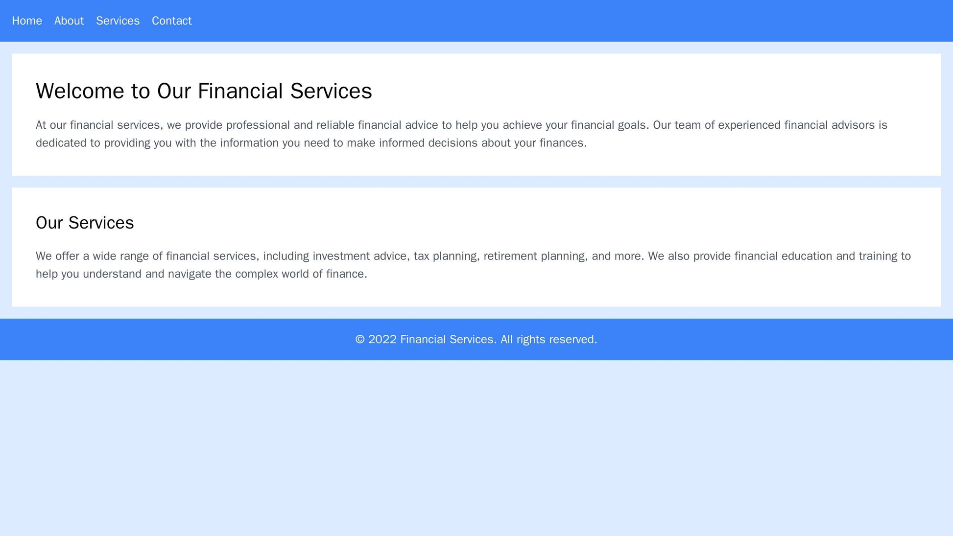 Financial Services: A professional and informative design with clear headlines, a simple menu, and an abundance of white Web Template 4875