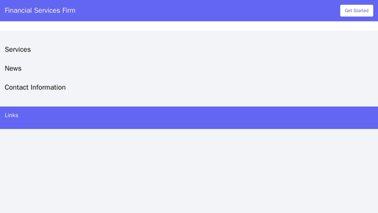 Financial Services Firm Website: A clean layout with a header featuring the logo, a call-to-action button, and sections  Web Template 4272