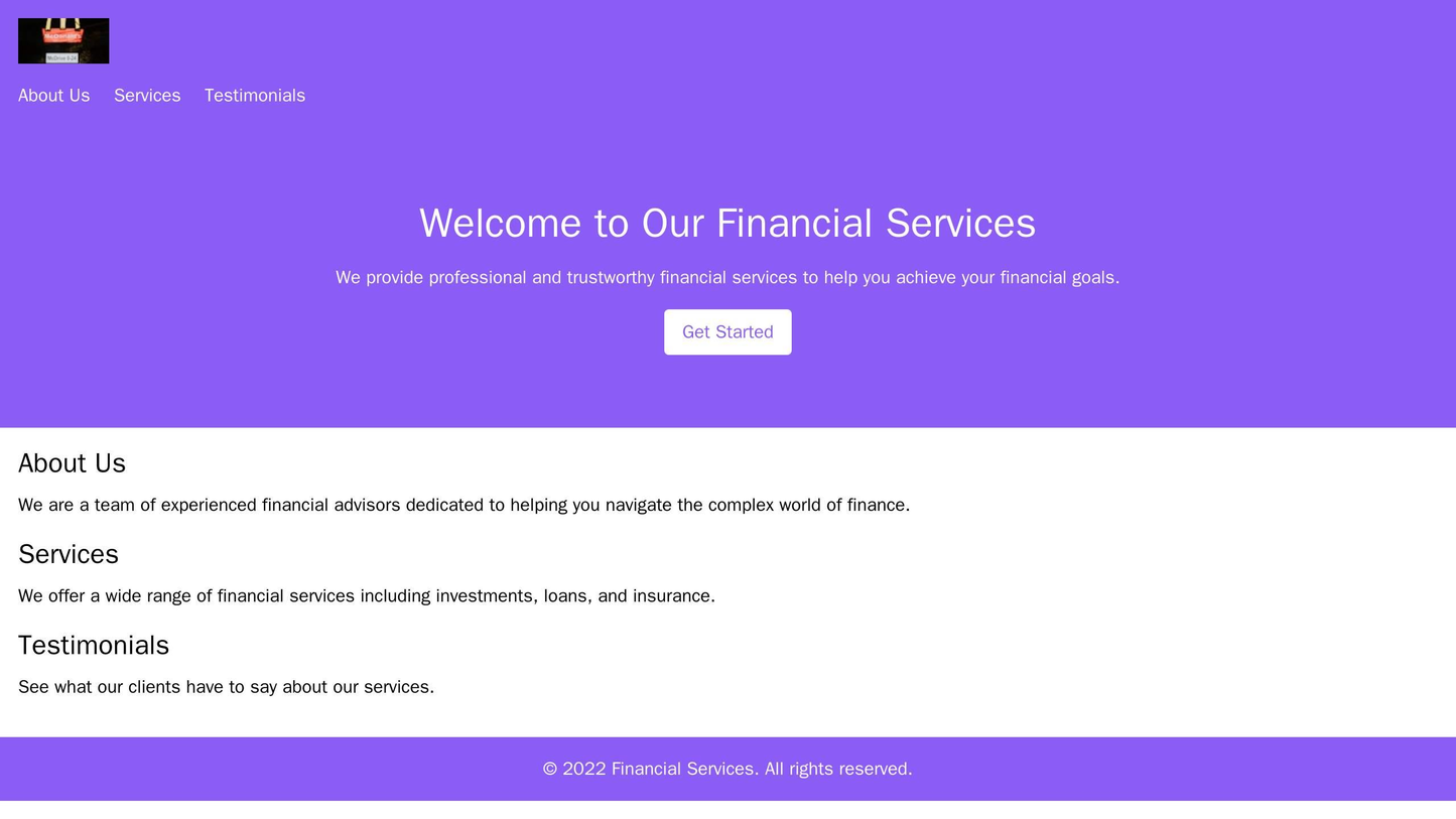 Financial services site: A professional and trustworthy design with a header featuring the company logo and a navigation Web Template 4973