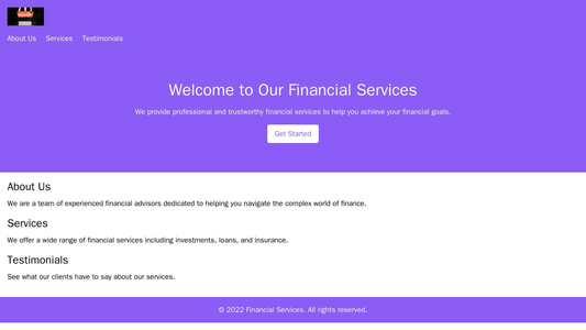 Financial services site: A professional and trustworthy design with a header featuring the company logo and a navigation Web Template 4973