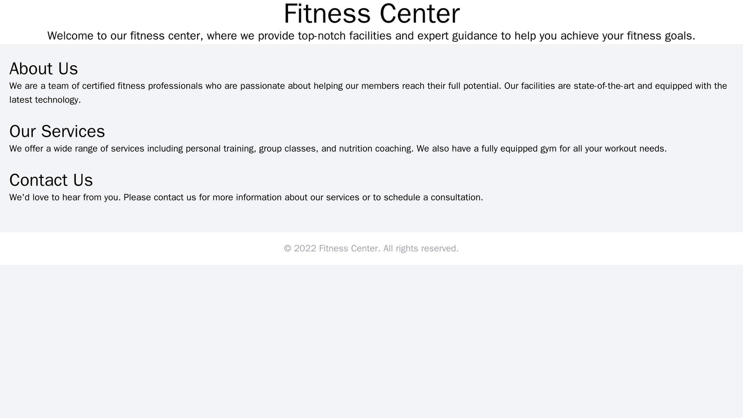 Fitness Center: A bold and energetic design with a full-width image of fitness enthusiasts working out in the background Web Template 4233