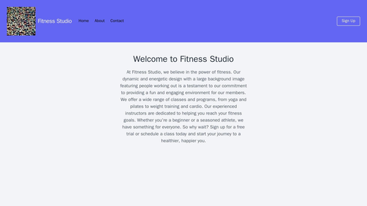 Fitness Studio: A dynamic and energetic design with a large background image featuring people working out. The logo is l Web Template 4860