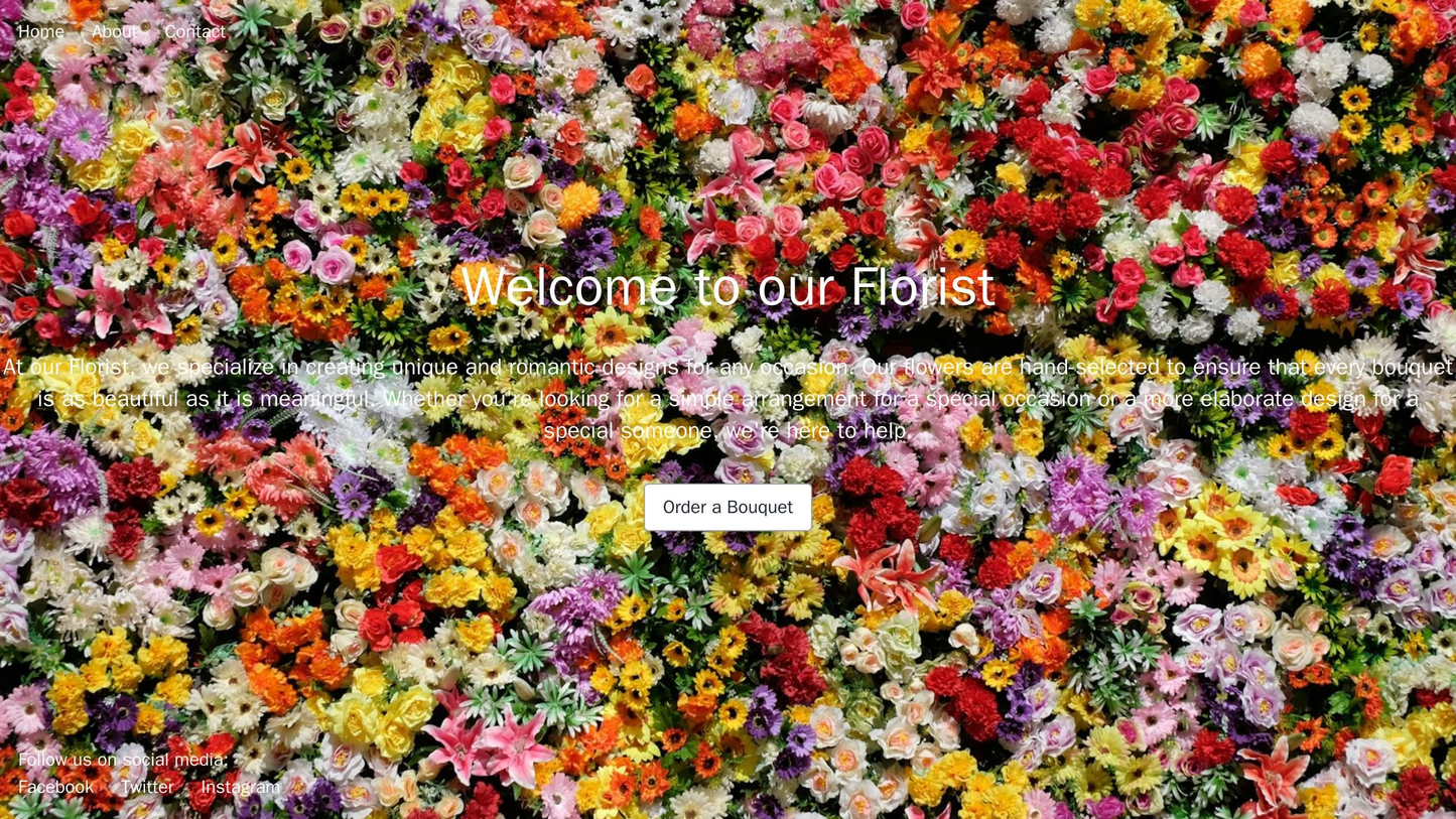 Florist: A romantic and feminine design featuring a background image of blooming flowers. A large call-to-action button  Web Template 3130