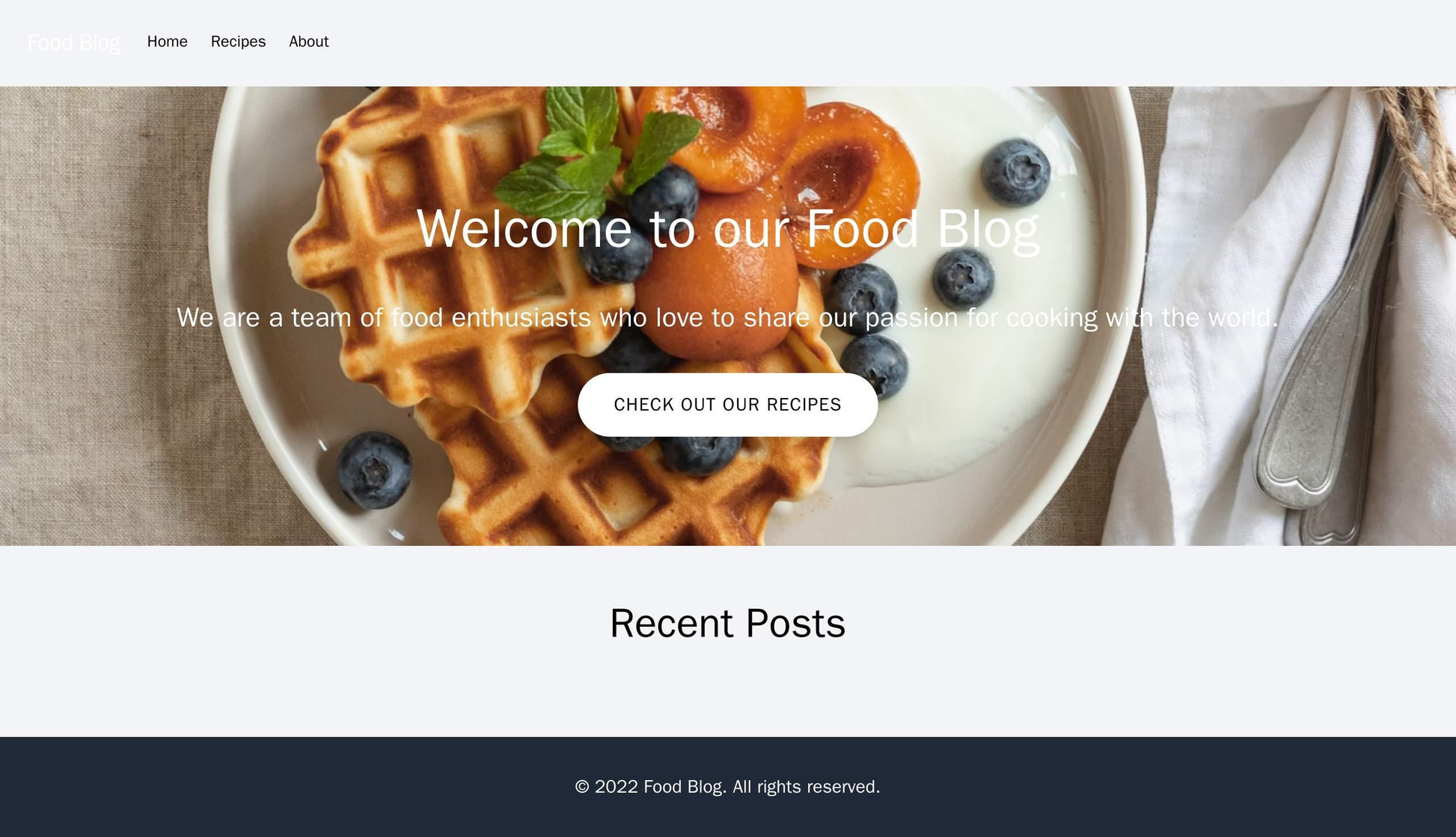 Food Blog: A masonry-style layout with a full-width image and a call-to-action button on the homepage. Navigation menu a Web Template 2235