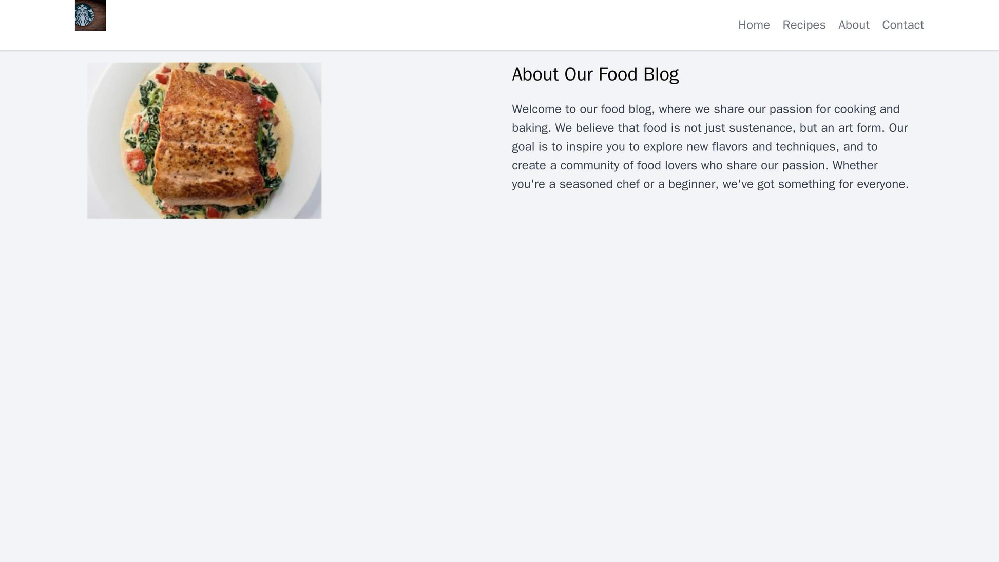 Food Blog: A warm and inviting layout with a large hero image, a centered logo, and a horizontal navigation menu at the  Web Template 3568