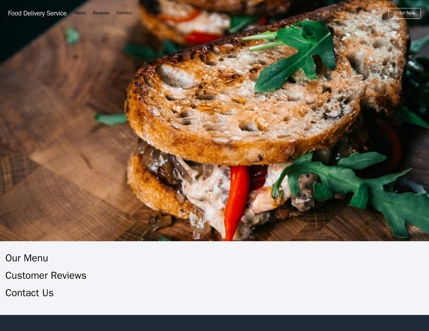 Food Delivery Service: A clean and modern design with a large header image of a meal and a clear call-to-action button f Web Template 2110