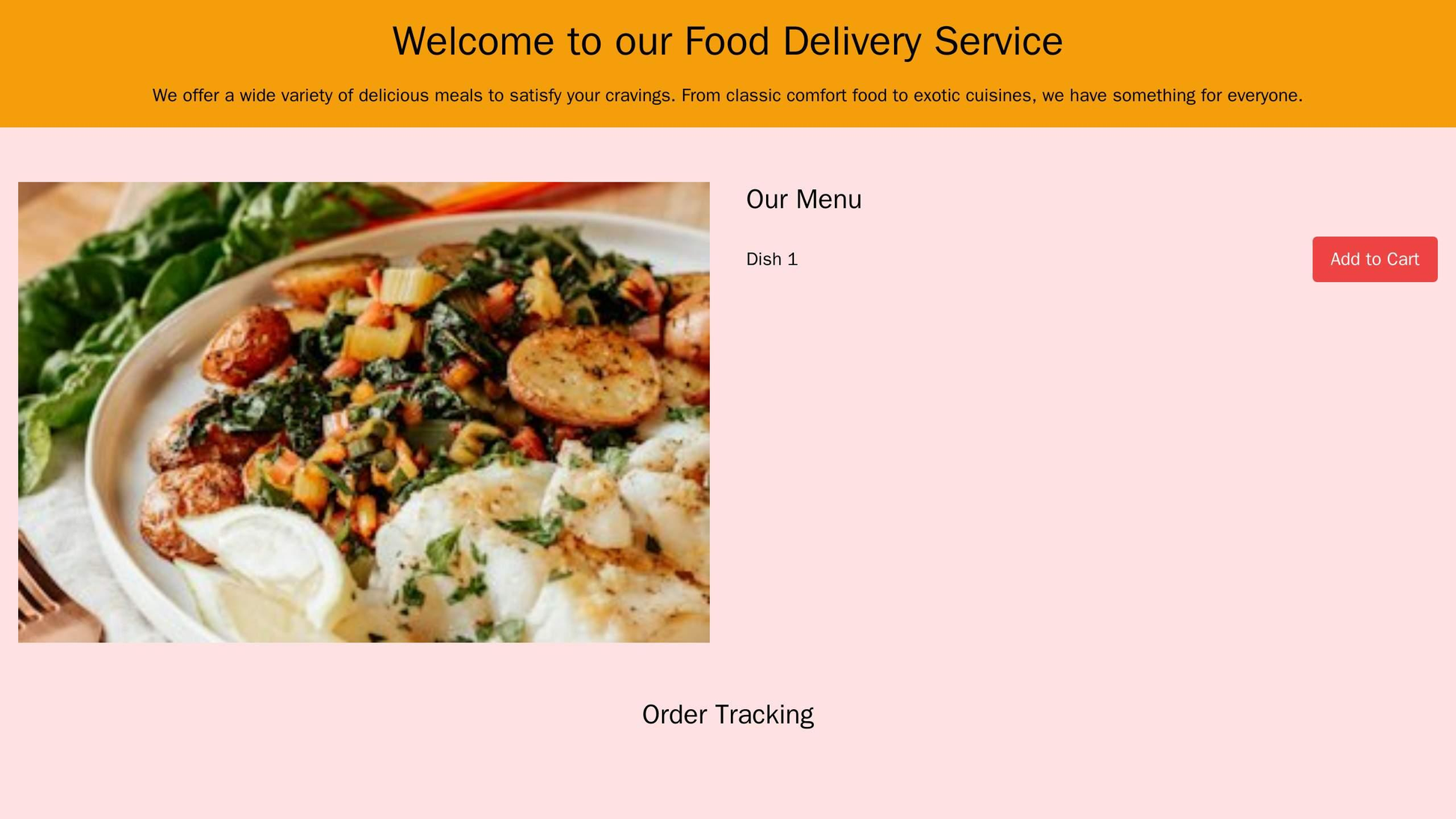 Food Delivery Service: A one-page website with a hero image of a delicious meal. A scrolling list of dishes with add-to- Web Template 3968