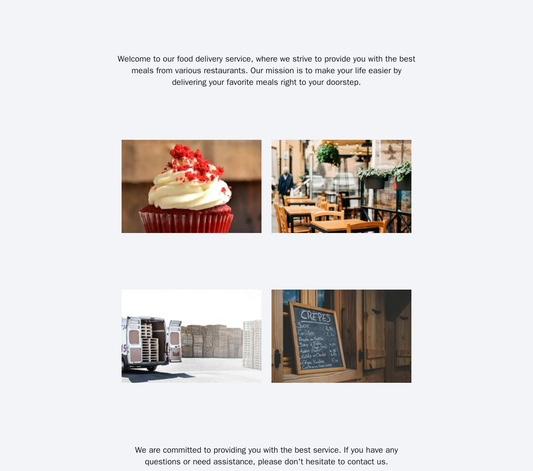 Food Delivery Service: A design featuring a central rotating banner with enticing images, menus from various restaurants Web Template 4002