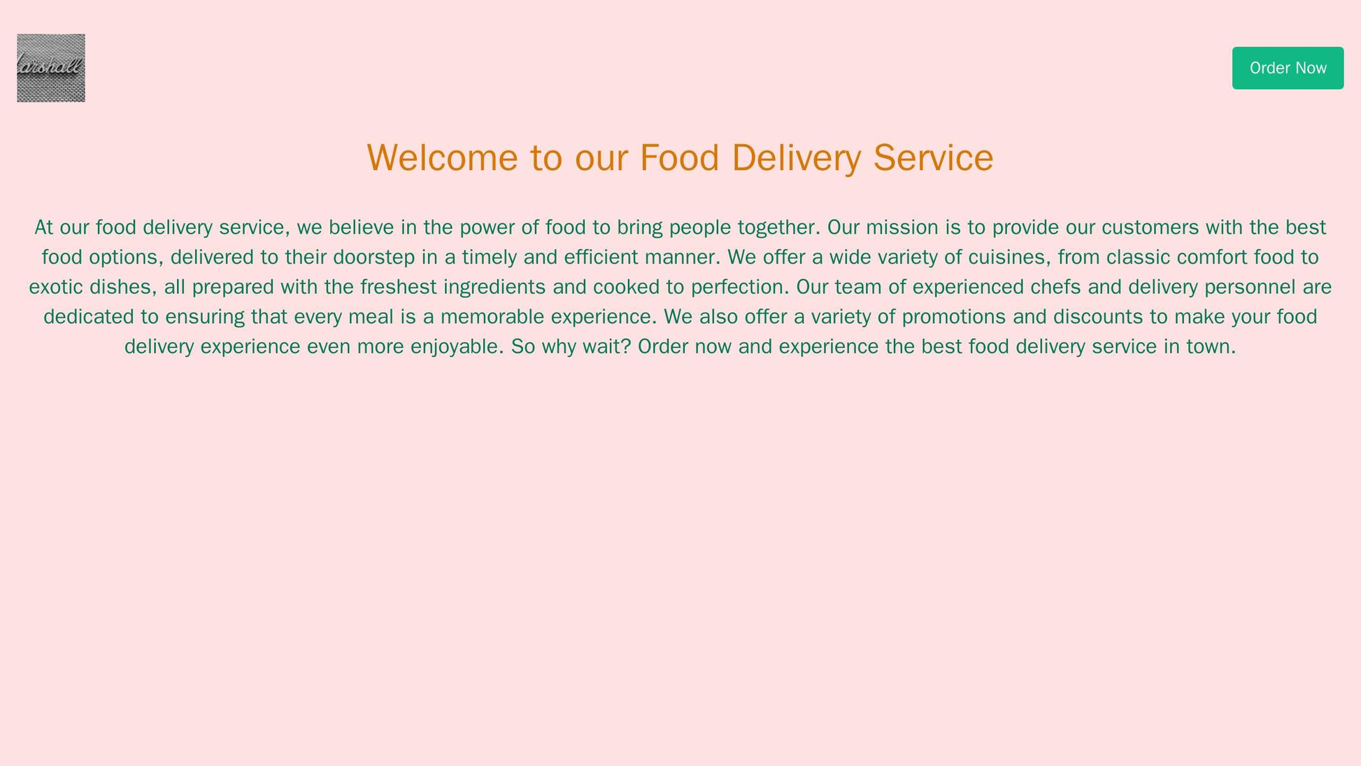 Food Delivery Service: A bright and appetizing design with a logo at the top left corner, a prominent call-to-action but Web Template 4200