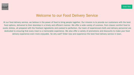 Food Delivery Service: A bright and appetizing design with a logo at the top left corner, a prominent call-to-action but Web Template 4200